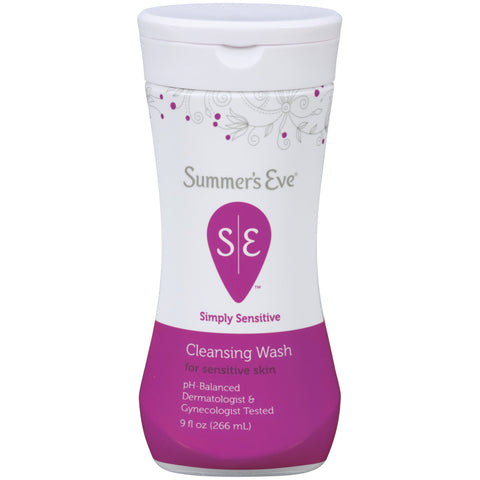 Summers Eve Cleansing Wash, for Sensitive Skin, Simply Sensitive 9 Oz (Pack of 3)