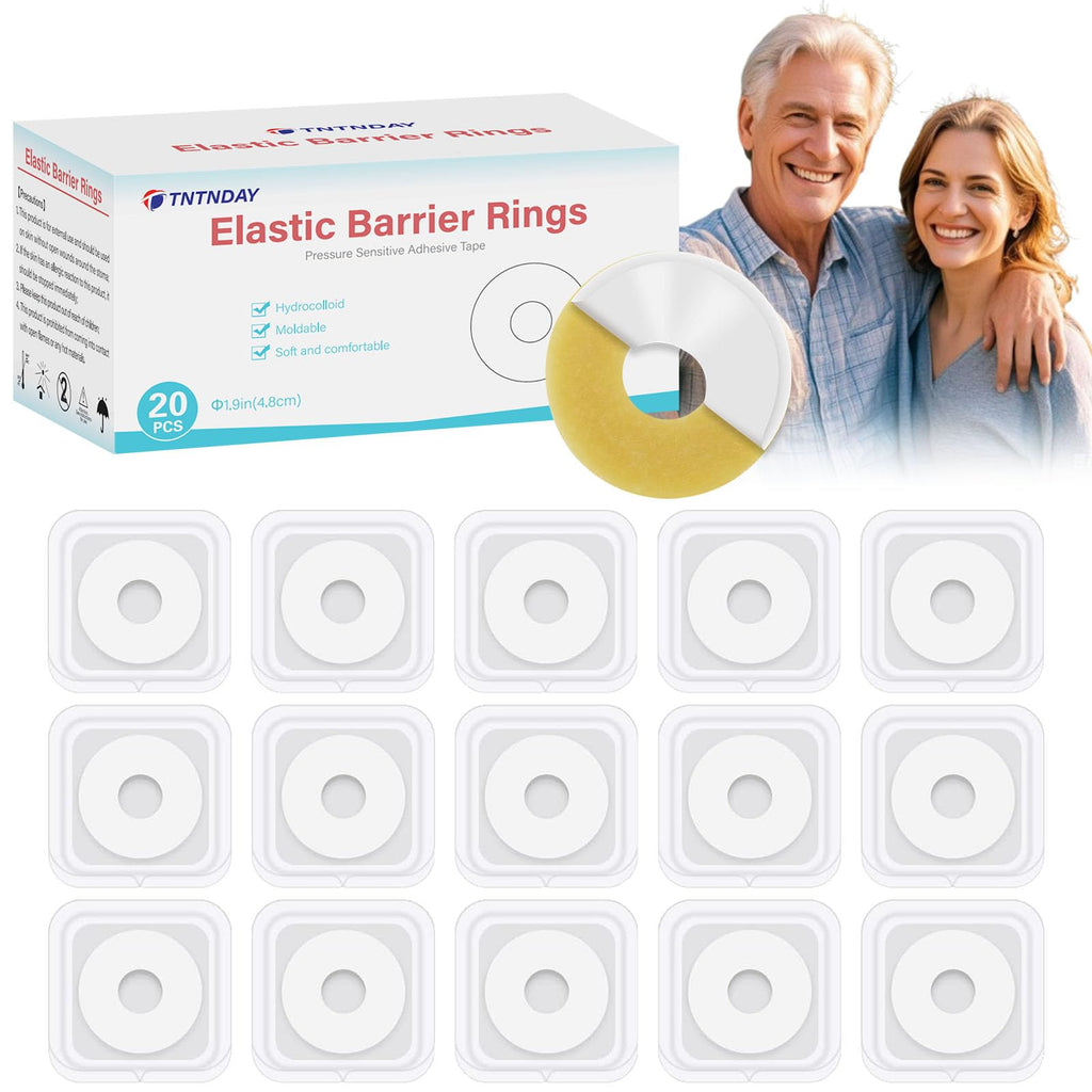 TNTNDAY 20PCS 4mm Moldable Ostomy Barrier Rings, Elastic Skin Extender Rings Outer Diameter 1.9Inch(48mm) Thickness, Medical Hyd