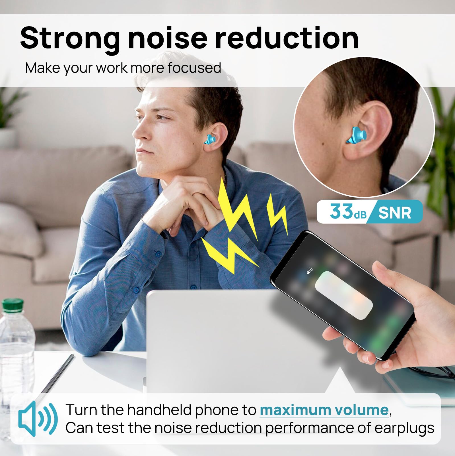 Ear Plugs for Sleeping Noise Cancelling, 10 Pairs Reusable Earplugs for Sleeping, Concert, Snoring, Travel, Work, 10 Colors, 33d