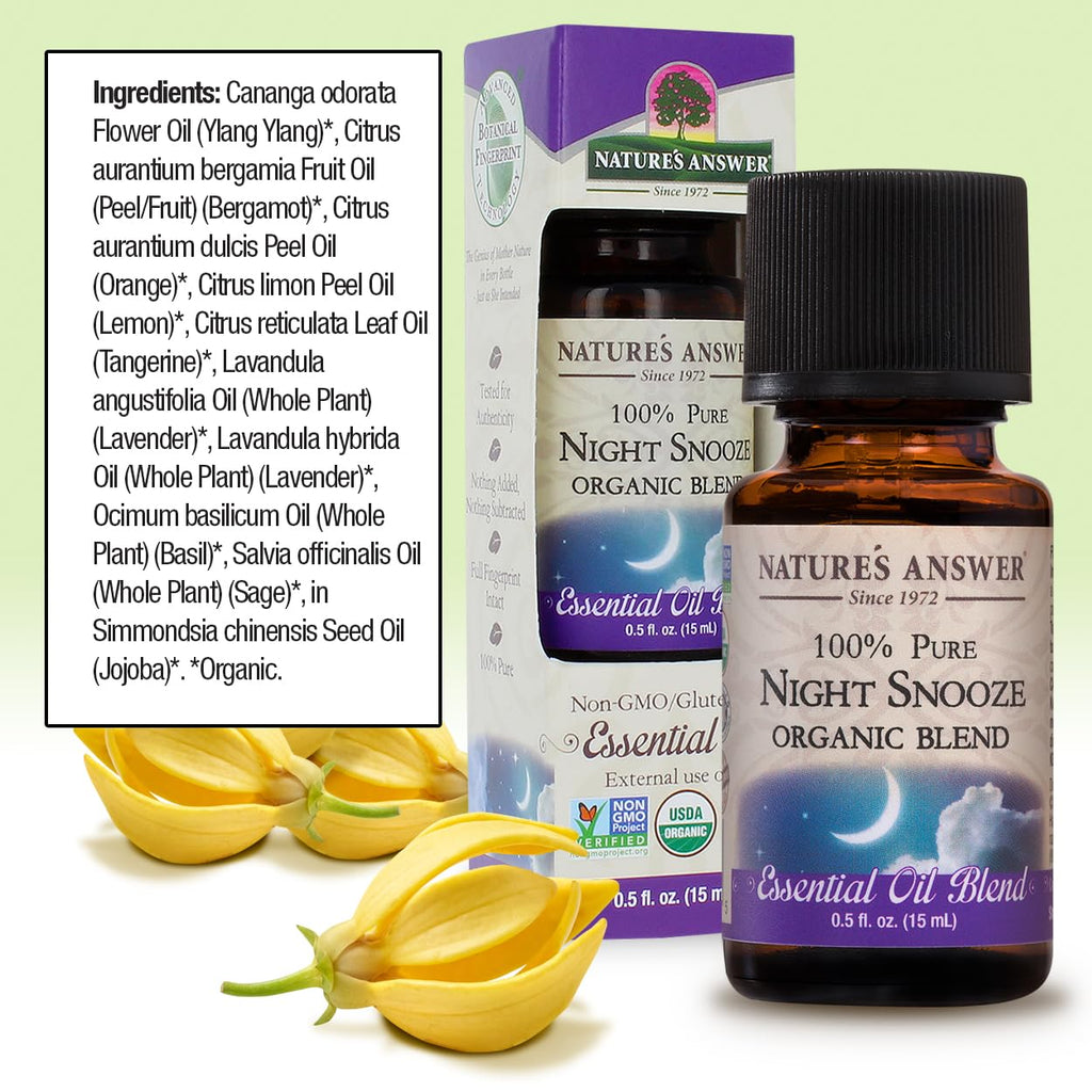 Natures Answer 100% Pure Organic Essential Oil Blend, 0.5-Ounce, Night Snooze