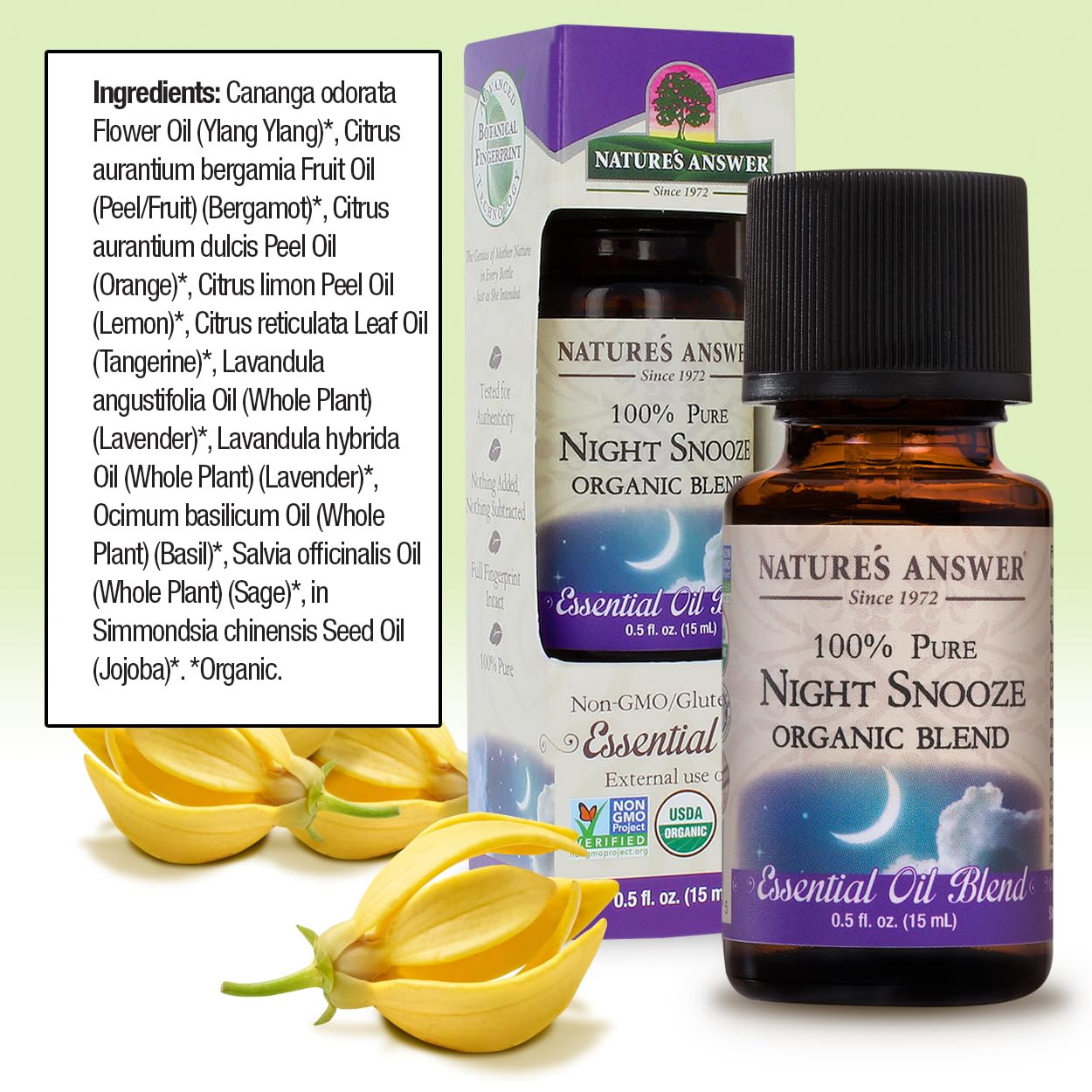 Natures Answer 100% Pure Organic Essential Oil Blend, 0.5-Ounce, Night Snooze