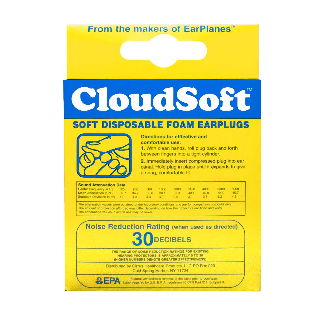 CloudSoft Foam Earplugs 50 Pair