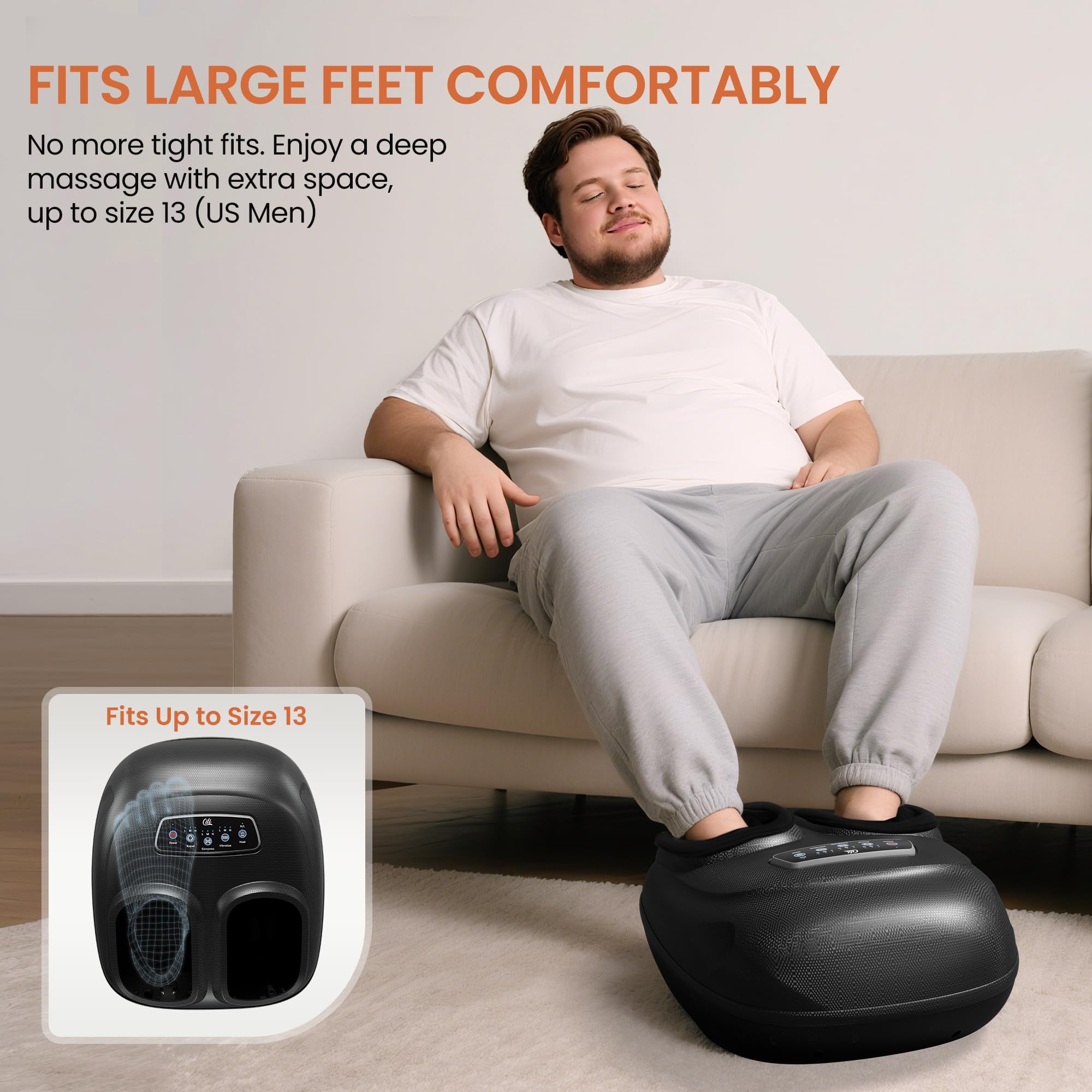 CILI Shiatsu Foot Massager Machine with Heat,Electric Heated Feet Massager for Plantar Fasciitis, 3 Kneading & 3 Compression,Up