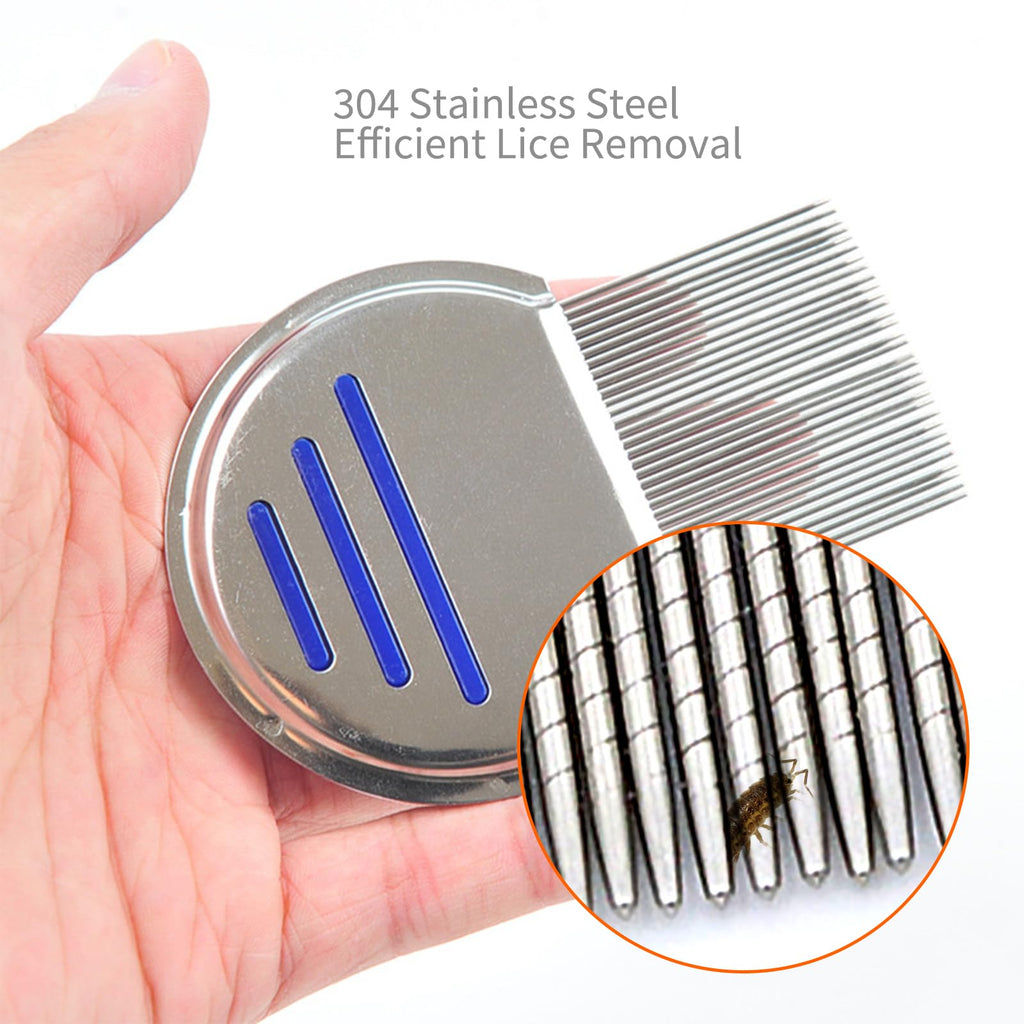 LABOTA 9 Pcs Lice Combs, Flea Combs, Hair Comb Double Sided Fine Tooth Combs, Removal Dandruff Comb with Metal Teeth, Stainless