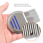 LABOTA 9 Pcs Lice Combs, Flea Combs, Hair Comb Double Sided Fine Tooth Combs, Removal Dandruff Comb with Metal Teeth, Stainless