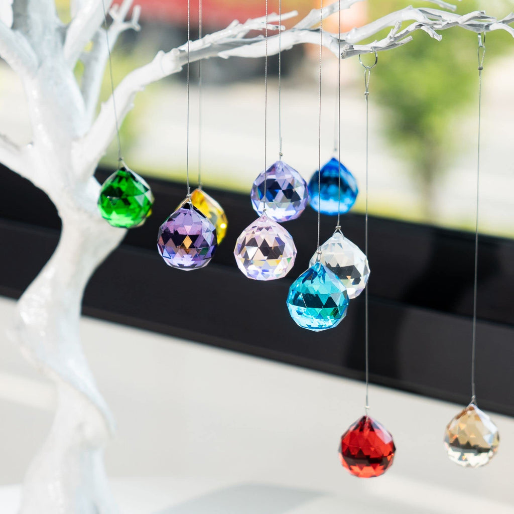 10 Pack Crystal Ball 1.18/30mm Prism Sun Shine Catcher Rainbow Pendants Maker, Hanging Crystals Prisms for Windows, for Feng Shu