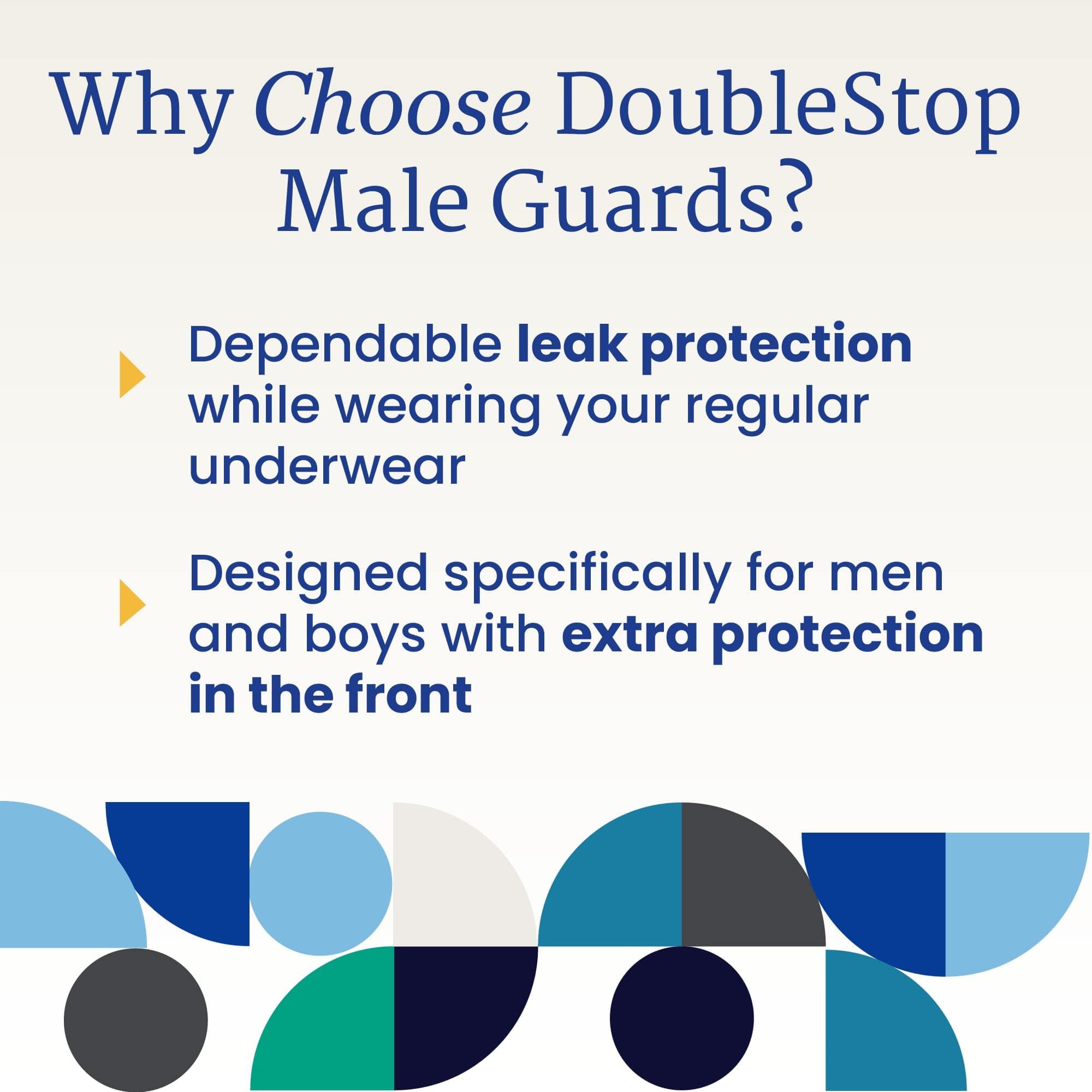 NorthShore DoubleStop XL Male Guards for Men, Pack/18
