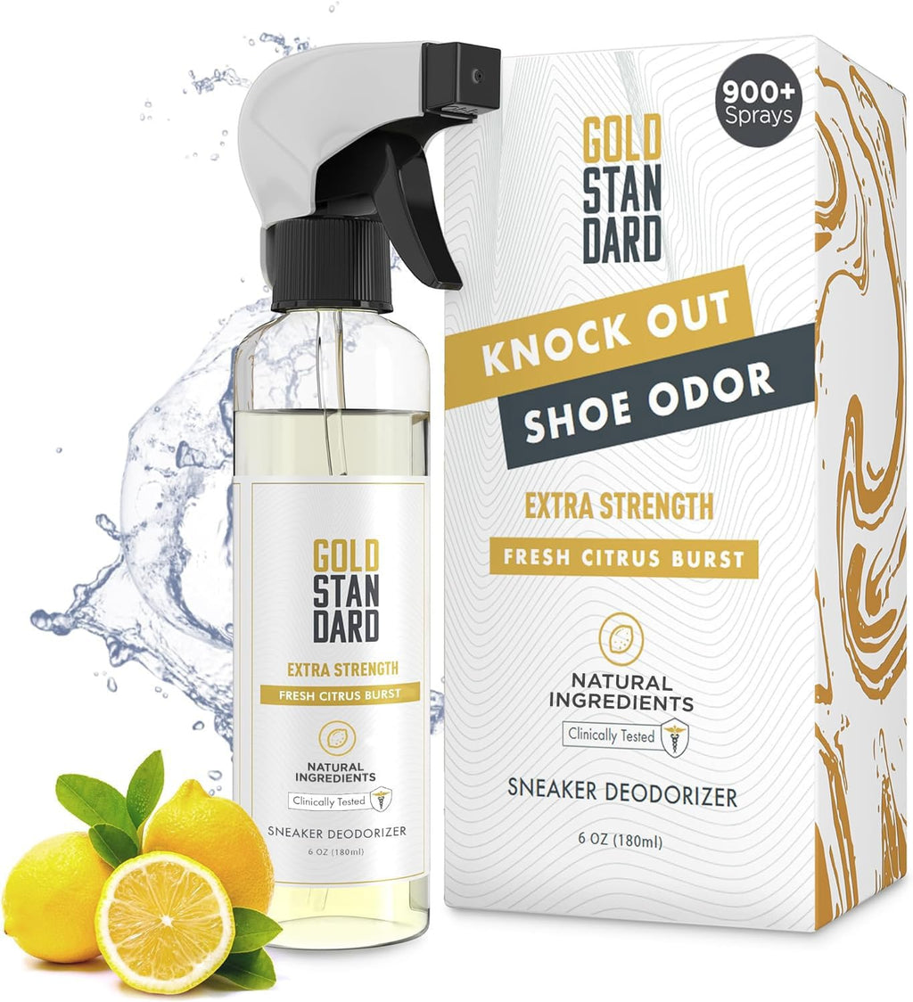 Natural Shoe Deodorizer Spray & Odor Eliminator - 1 Pack 6 Oz Refreshing & Long Lasting Fresh Citrus Burst Shoe Spray - Footwear
