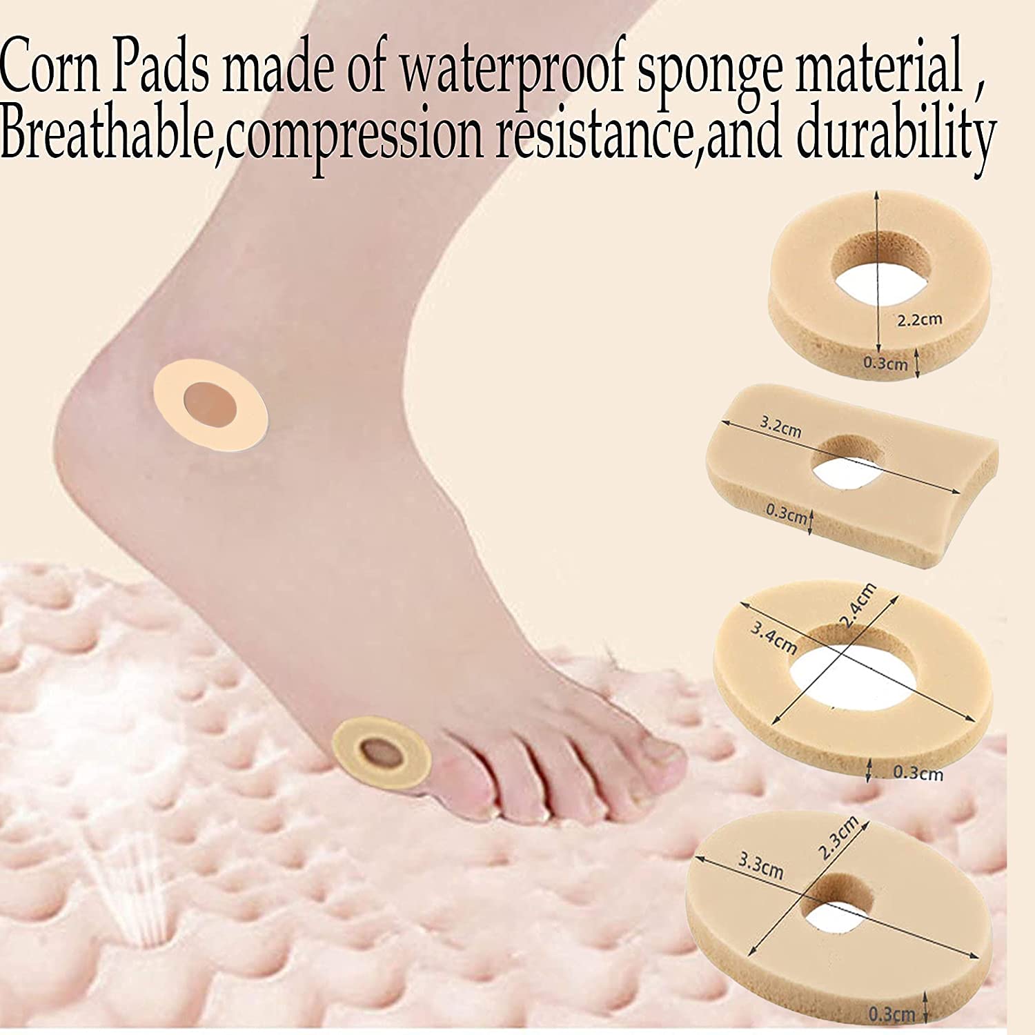 Mcvcoyh (150 PCS) Corn Pads Foam Callus Cushions Cocoon Eye Sticker, Waterproof Corn Cushion, Adhesive Corn Protectors for Corn