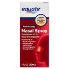 Equate Nasal Four Nasal Spray, Fast Acting Nasal Decongestant, 1 Fl. Oz, Compare to 4 Way - Pack of 2