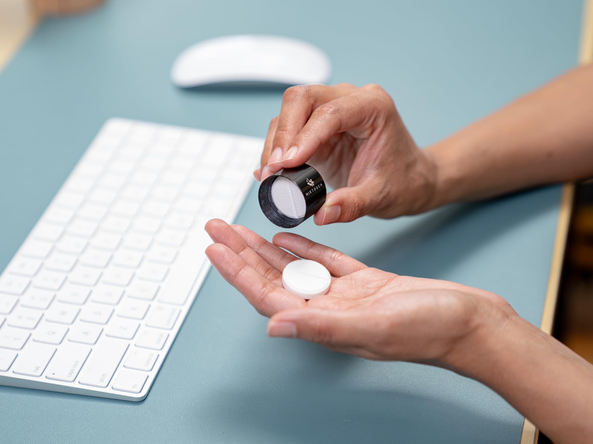 Portable Keychain Pill Holder Case for Round Glucose Tablets & Critical Medicine - Discreet Waterproof Key Chain Pill Container