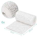 Navaris Plaster Cloth Rolls (L, Pack of 6) - Gauze Bandages for Body Casts, Plaster of Paris for Craft Projects, Belly Casting K