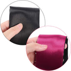 Hestya 2 Pack Sleeping Mask Satin Eye Mask (Black Red and Black) Blindfold, 150 cm