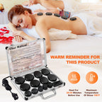 Primachen Hot Stones Massage Warmer Kit, 21 Pcs Hot Stones Massage Set, Hot Rocks Basalt Massage Stones for Home Spa Warming The