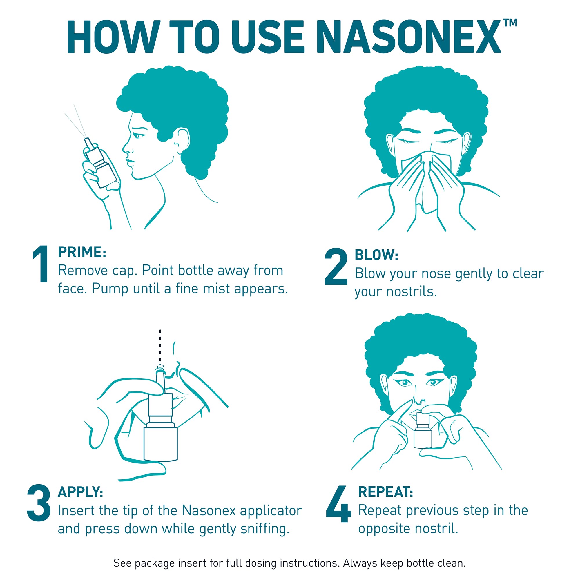 Nasonex 24HR Allergy Nasal Spray, Allergy + Congestion, Non-Drowsy Relief in Full Prescription Strength,120 Spray, 2 Pack