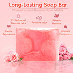 Yoni Wash Yoni Bar Soap Set, Natural Feminine Wash for Women pH Balance, Organic Yoni Soap Bar Body Wash Bath Soap, Rose Scent