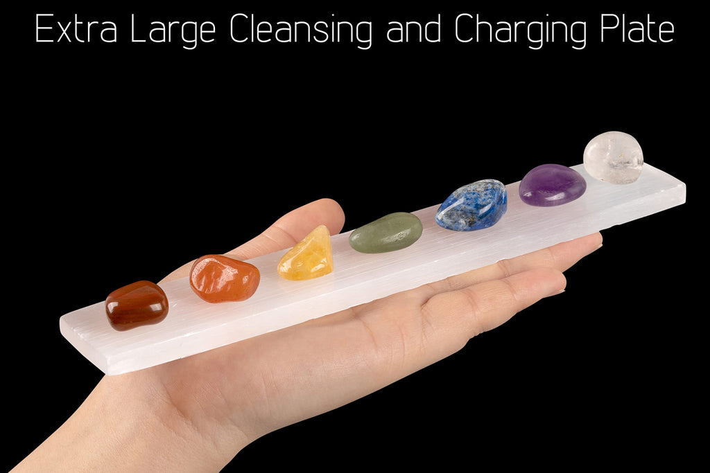 Large Selenite Charging Plate - 7.5 Inches Selenite Crystal Plate- Ideal for Cleansing and Recharging Crystals and Healing Stone