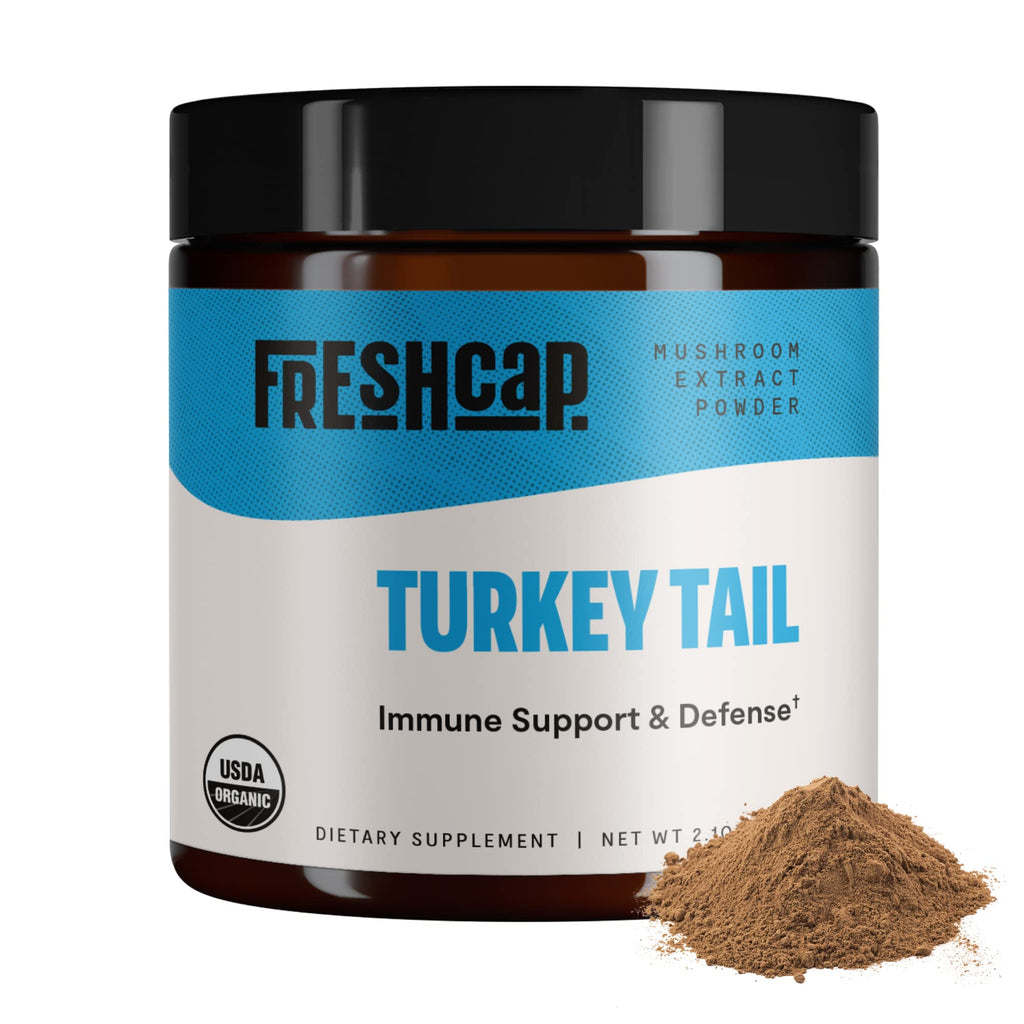 FreshCap Organic Turkey Tail Mushroom Extract Powder - Ayurveda USDA Organic -60 g- Supplement - Immune Protection - Add to Coff