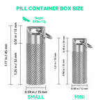 TISKY Portable Titanium Keychain Pill Holder(2pack), Pill Key Chain Container Waterproof,Pill Case Small Mini for Travel, Pill B