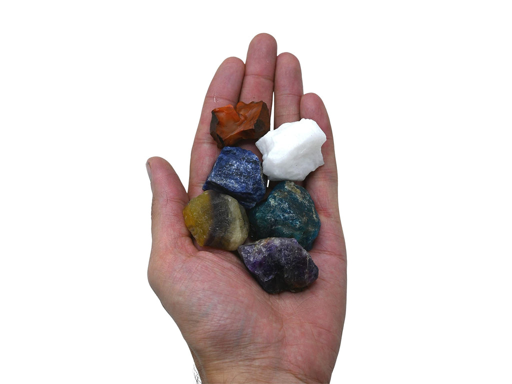 Crystals for Studying Students Success Manifestation, Set of 6 Amethyst, Sodalite, Carnelian, White Agate, Fluorite and Apatite