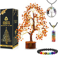 Crystal Trees for Home and Office Decoration, Carnelian Chakra Healing Crystals Feng Shui Handmade Trees for Positive Energy, Mo