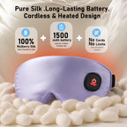 LitBear Heated Eye Mask, Silk Cordless Warm Eye Compress for Dry Eyes, Light Blocking Heat Eye Mask for Women Men, Soft Eye Heat