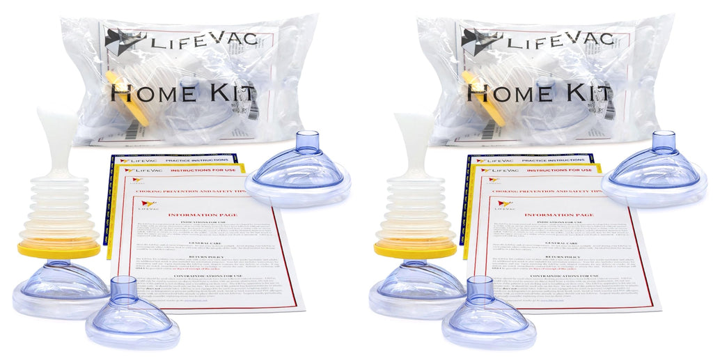 LifeVac Home Kit 2 Pack - Portable Suction Rescue Device, First Aid Kit for Kids and Adults, Portable Airway Suction Device for 