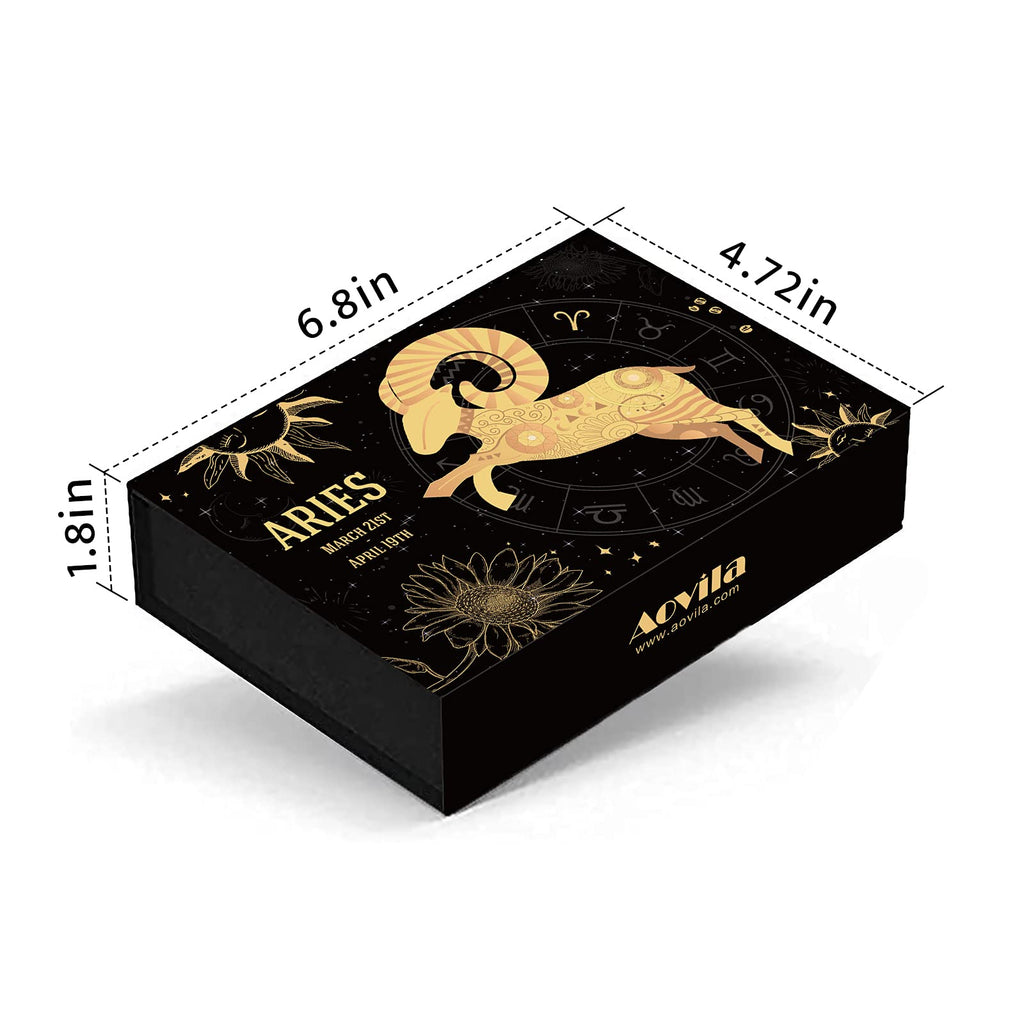 Aries Crystals Gift Set, Zodiac Signs Healing Crystals Birthstones with Horoscope Box Set Aries Astrology Crystals Healing Stone