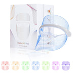 L E D Face Mask Light Therapy, 7 Colors L E D Light Therapy Mask, Red & Blue Light Therapy for Face, Light Mask for Skin Care, P