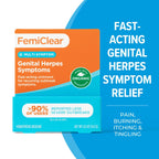 FemiClear for Genital Herpes Symptoms & Cold Sores, Multi-Symptom - Effective Intimate Relief - Made with All-Natural and Organi
