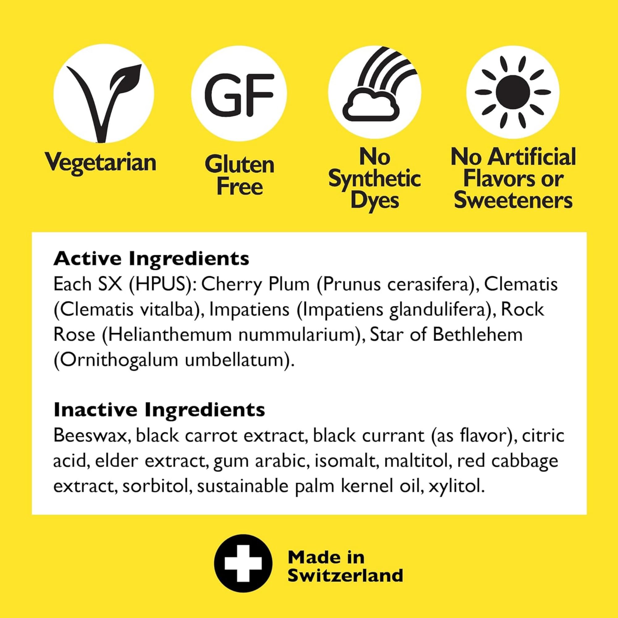 Bach Flower Essences Rescue Remedy Pastilles, Black Currant,1.7 Ounce, 4 Count