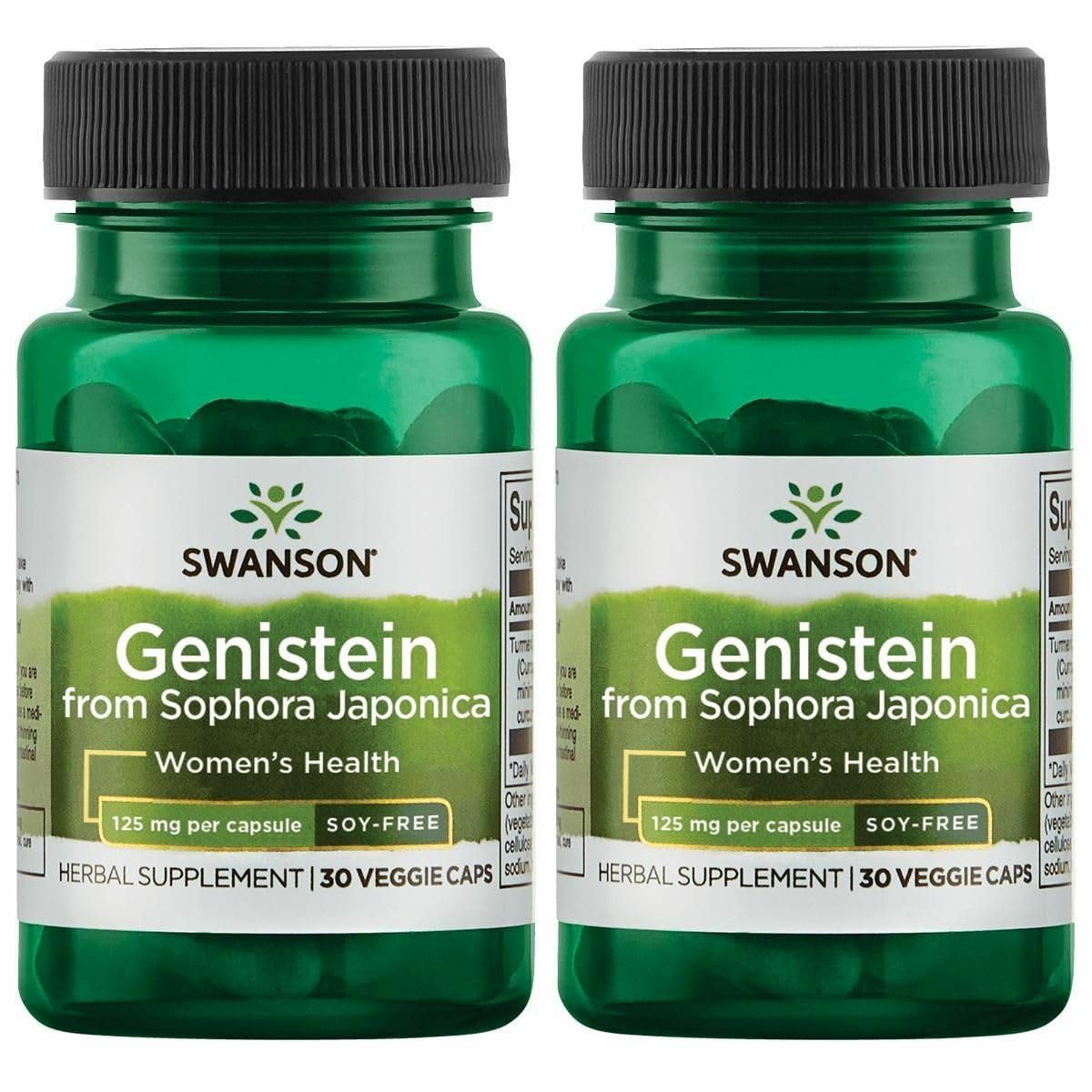 Swanson Soy-Free Genistein - Plant-Based Natural Supplement for Women - Comfort & Balance - (60 Veggie Capsules, 125mg Each) 2 P