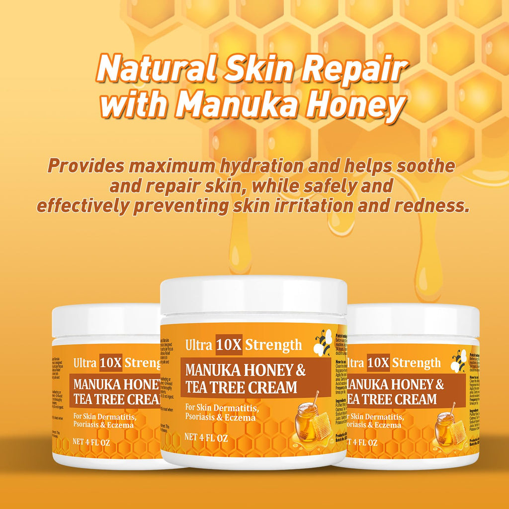 SIONPPGET Manuka Honey and Colloidal Oatmeal Cream, Gentle Smoothing for Dry & Itchy Skin, Fast Acting for Eczema, Psoriasis, De