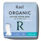 Rael Incontinence Pads for Women, Organic Cotton Cover, Postpartum Essential, Heavy Absorbency, Bladder Control, 4-Layer Core wi