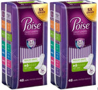 Poise Pantiliners Regular Length Very Light Absorbency 48ct Each (Pack of 2)