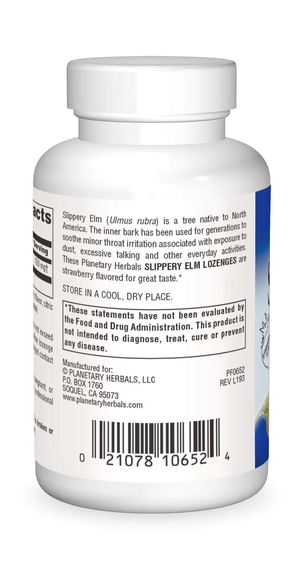 Planetary Herbals Slippery Elm Strawberry Lozenges, Herbal Throat Support, 100 Lozenge