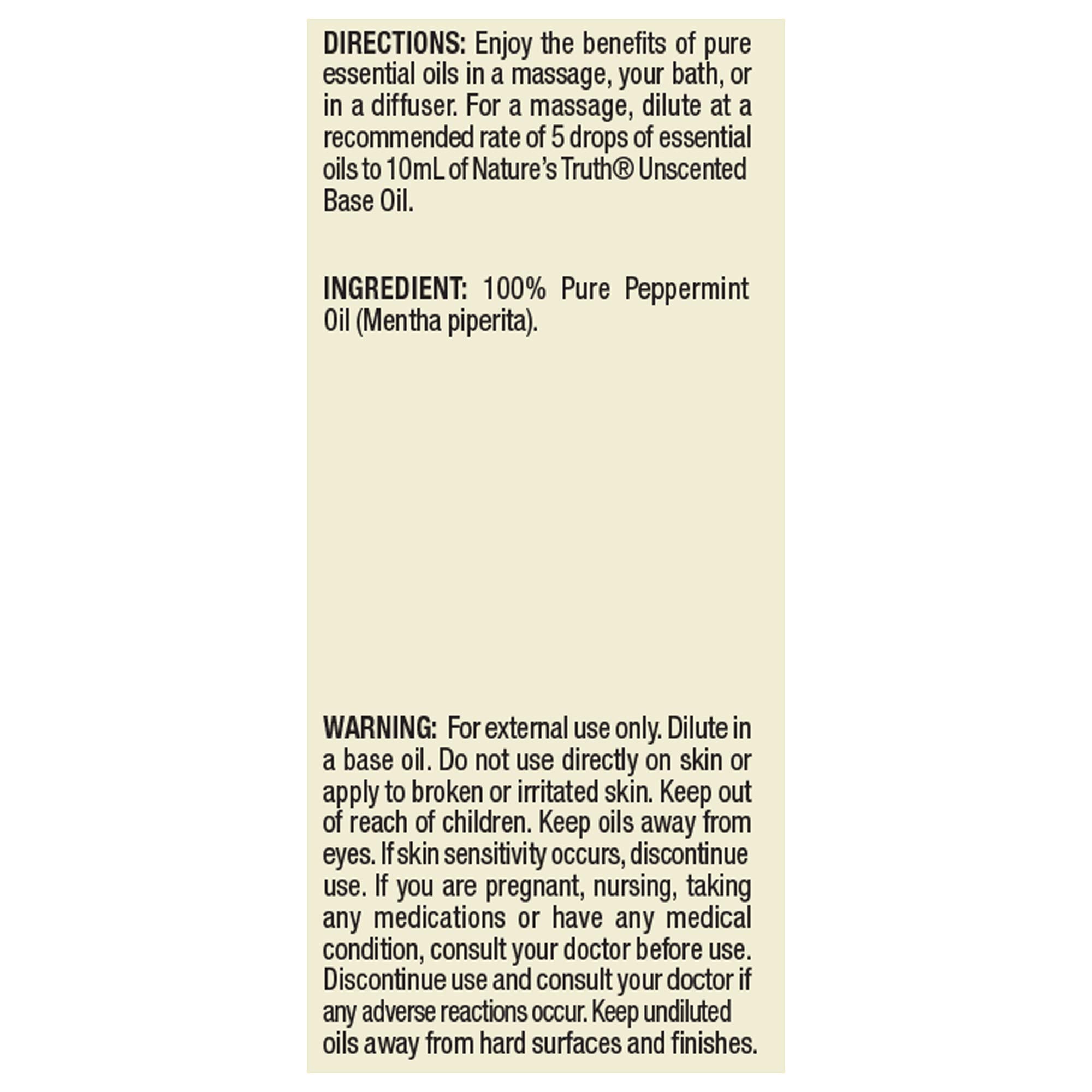 Natures Truth Aromatherapy 100% Pure Essential Oil, Peppermint, 0.51 Fluid Ounce