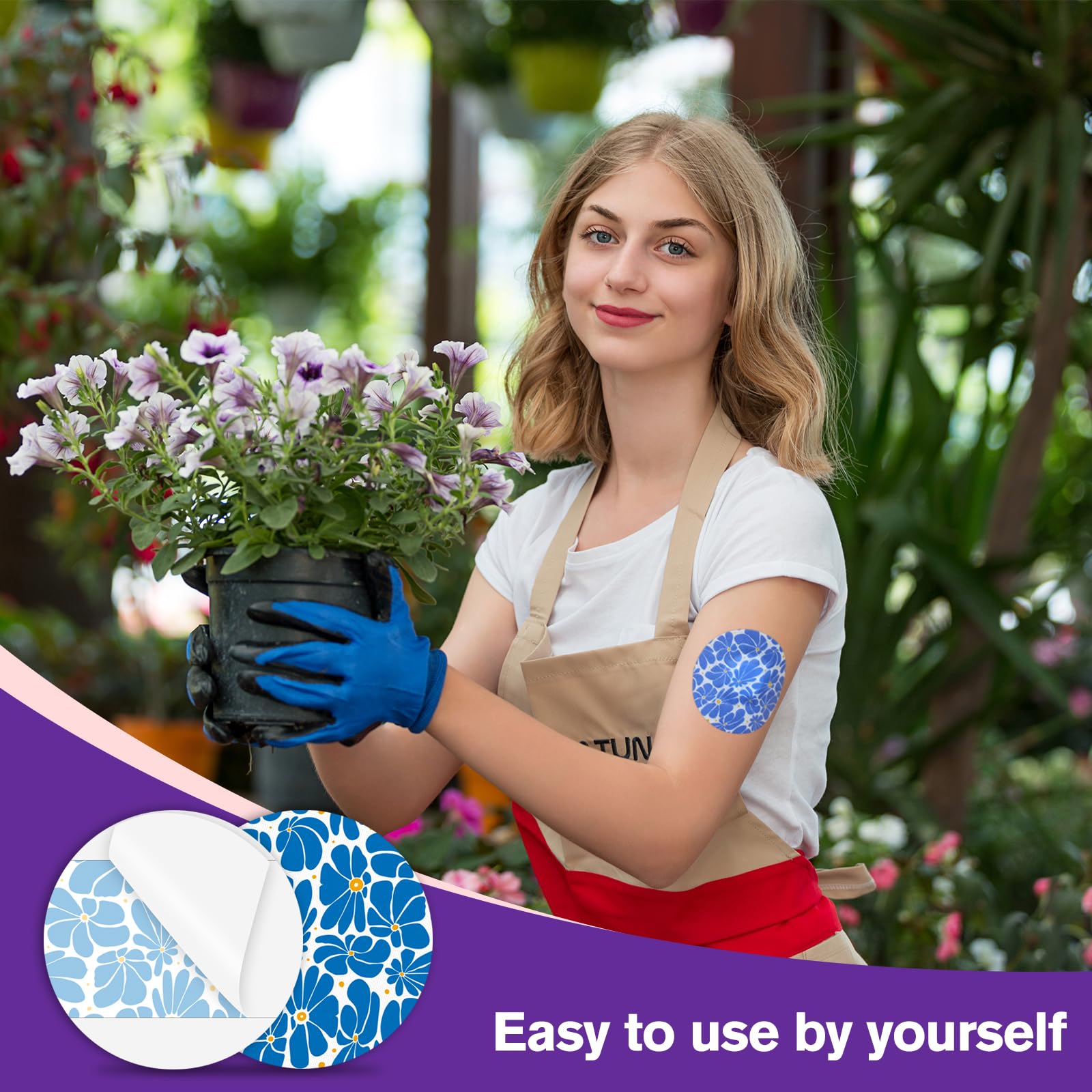 Libre 2 Sensor Covers Waterproof,10 Pack Breathable & Flexible Adhesive Patches for Lingo CGM Sensor,Hypoallergenic & Latex-Free