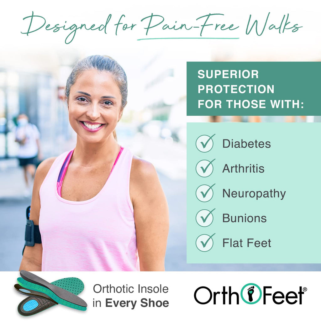 Orthofeet Diabetic Shoes for Women - Proven Comfort & Protection. Therapeutic Walking Shoes with Arch Support, Arch Booster, Cus