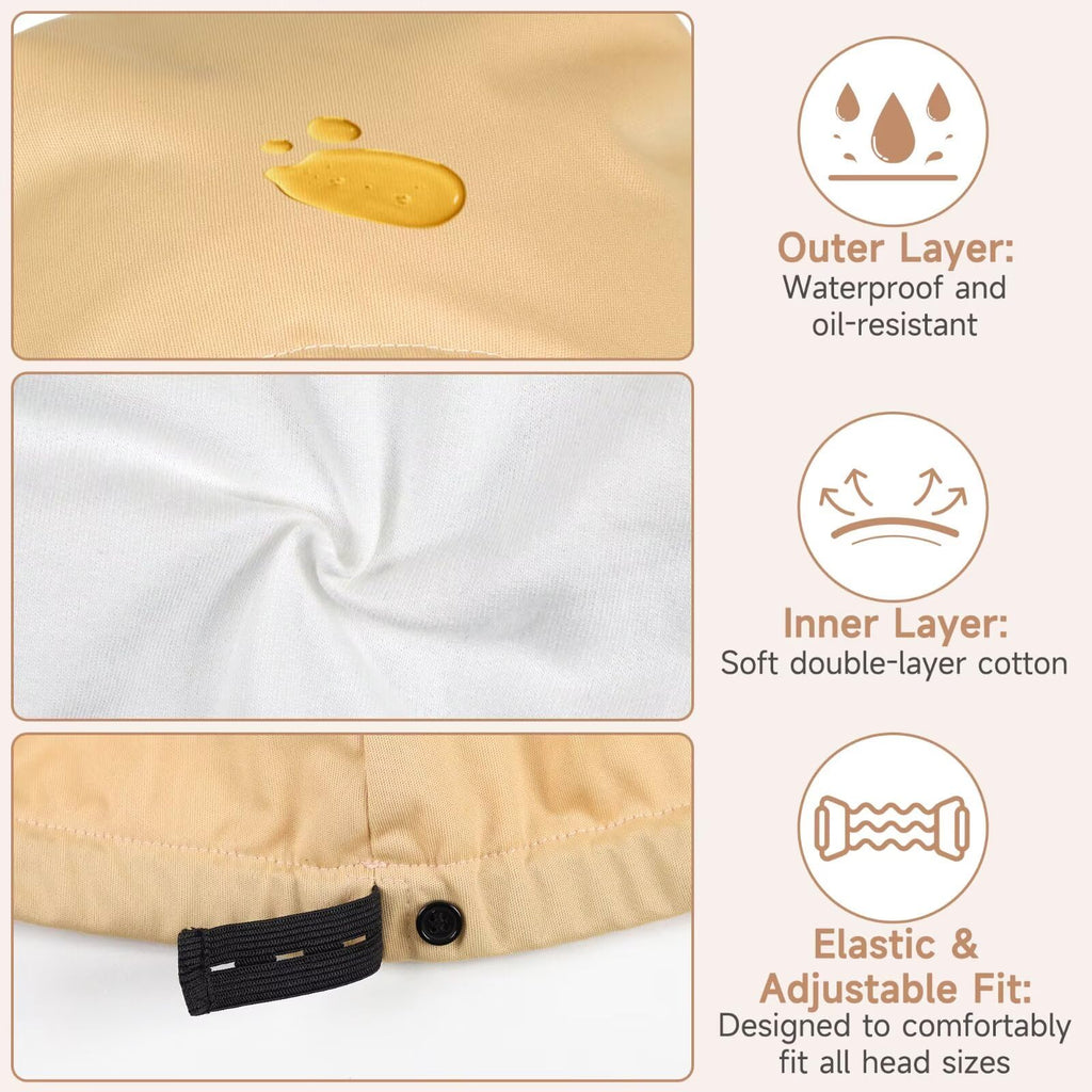 Castor Oil Pack Wrap Overnight Hair Wrap for Sleep Organic Cotton Reusable Hair Cap Cover for Treatment of Thinning, Balding, Dr