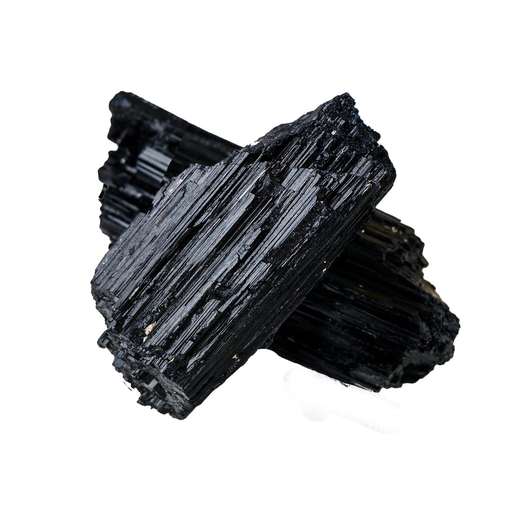 Apengshi Natural Raw Black Tourmaline Crystal 2PCS Healing Rough Black Tourmaline Crystal for Meditation Chakra Balance Tumbling