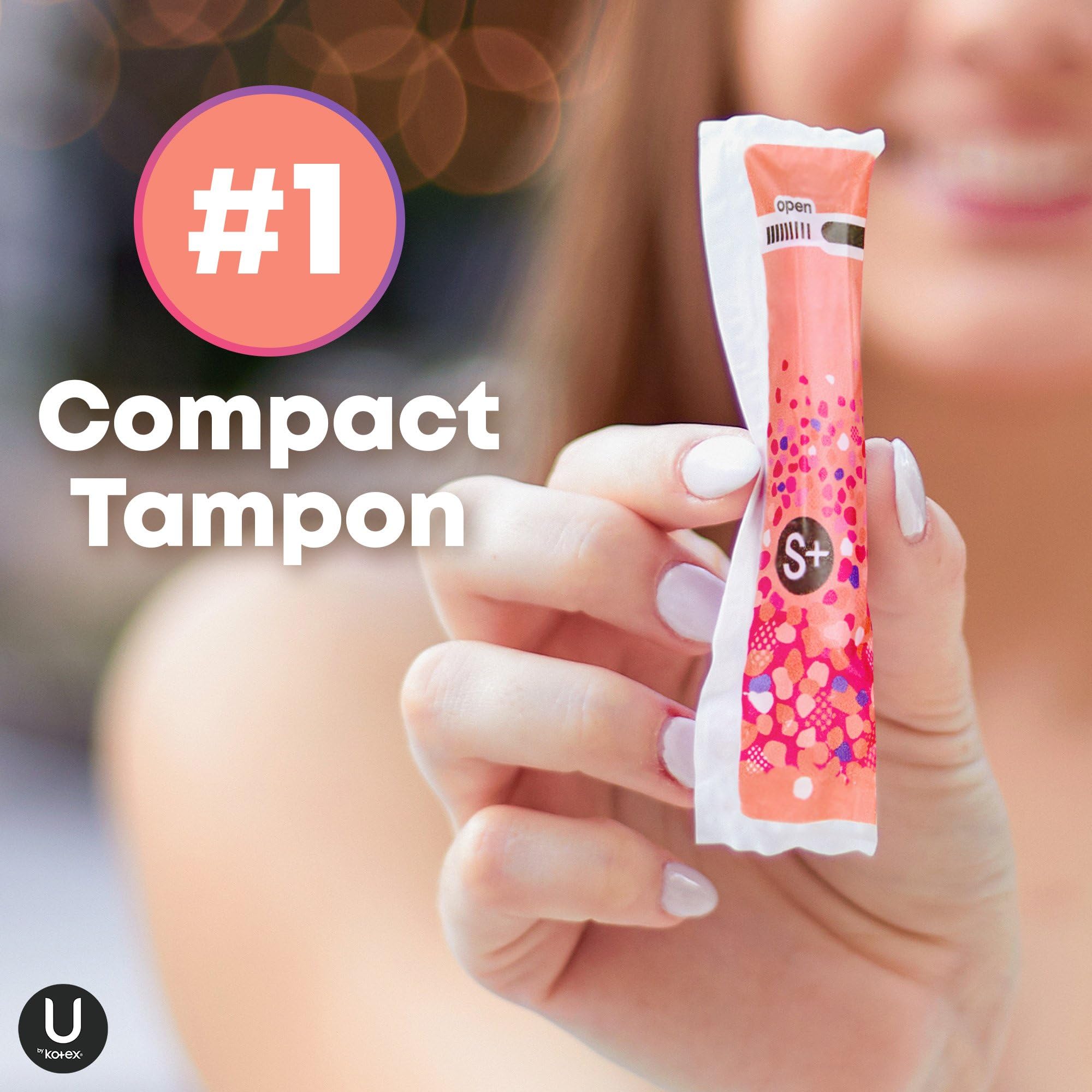 U by Kotex Click Compact Tampons, Super Plus Absorbency, Unscented, 192 Count (6 Packs of 32) (Packaging May Vary)