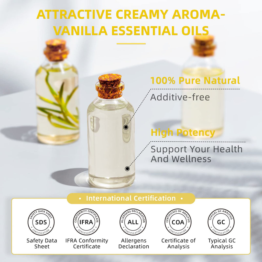 HIQILI 16 Ounces Vanilla Essential Oil, Strong Fragrance for Body Lotion, Candle Making, Soap, Aromatherapy-16 Fl Oz