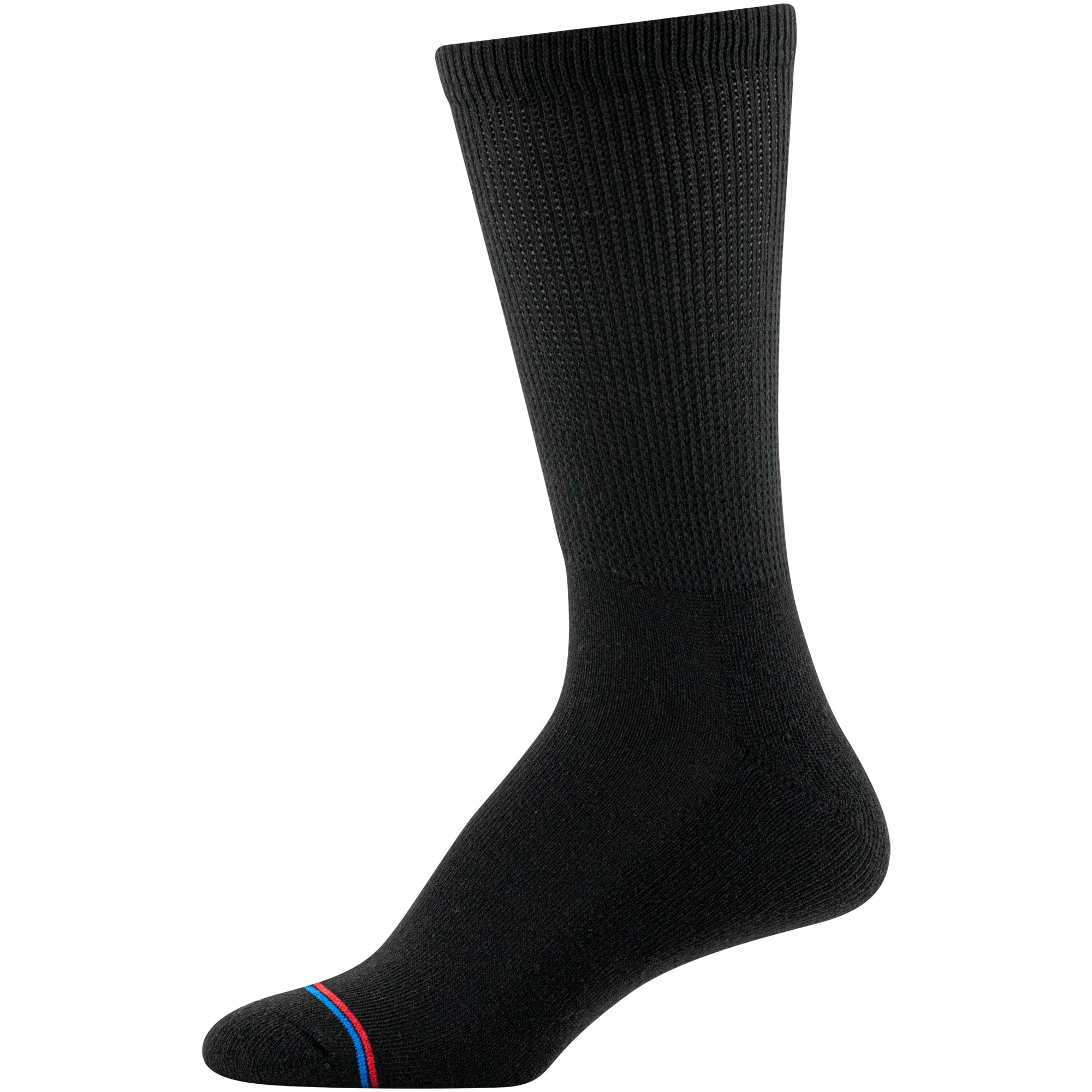MediPeds womens Peds Crew With Non-binding Top Cushion 4 Pairs diabetic socks and shoe insoles, Black, Men s 9-12 Women 10-13 US