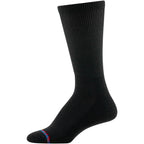 MediPEDS 8 Pair Diabetic Crew Socks with Non-Binding Top, Black, Shoe Size: Men 6-9 / Women 7-10