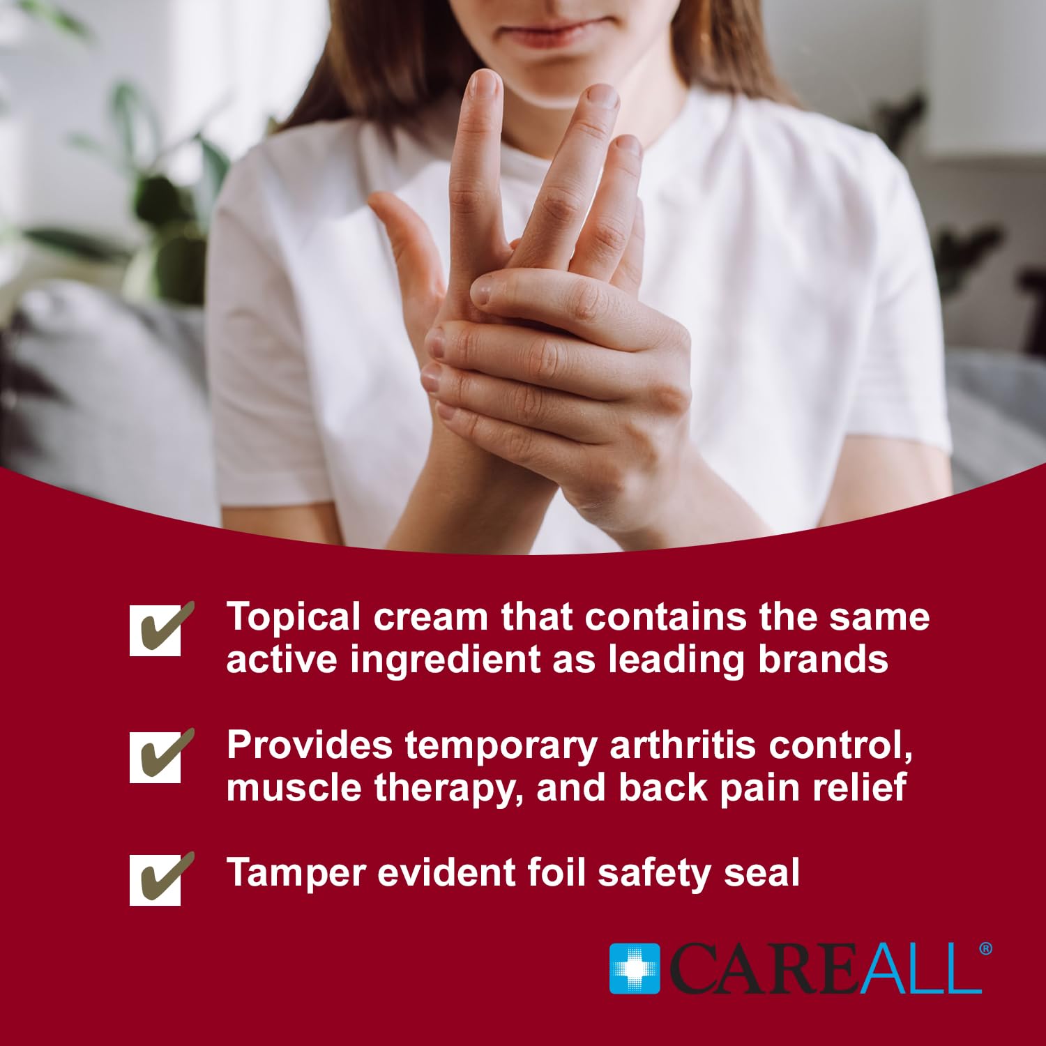 CareAll Capsaicin Arthritis, Muscle, and Joint Cream 1.5 oz. (3 Pack), Relief of Minor Aches and Pains from Backache, Sprains, S
