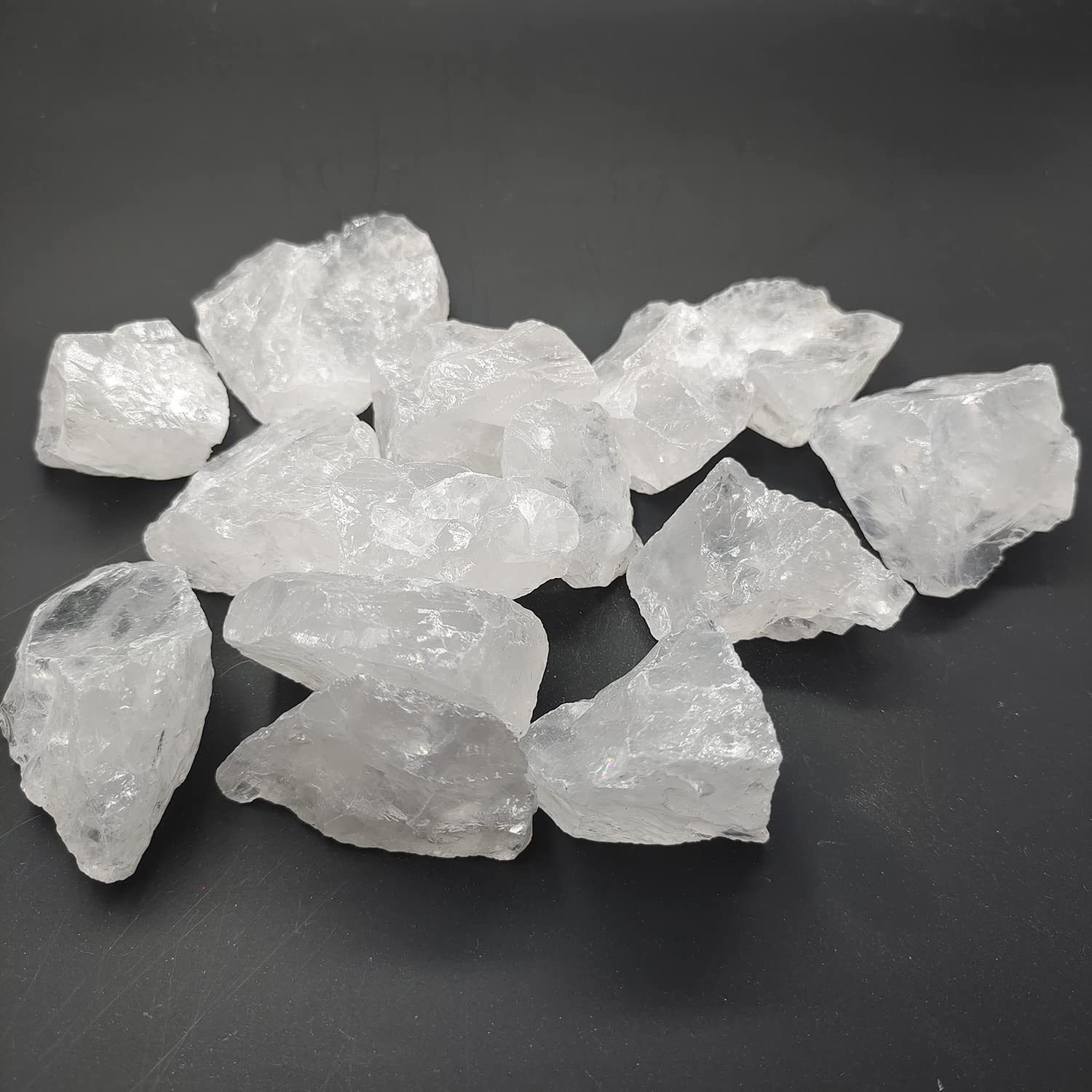 HaoChong 250g White Quartz Rough Stones Bulk Natural Raw Quartz Crystal Fountain Rocks for Cabbing,Tumbling,Polishing,Wrapping,