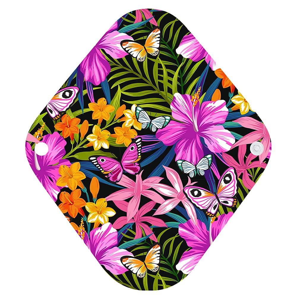 7pcs Pack Cloth Pads Including 1pc Mini Wet Bag +6pcs Bamboo Charcoal Cloth Reusable Menstrual Pads/Reusable Sanitary Pads/Mama