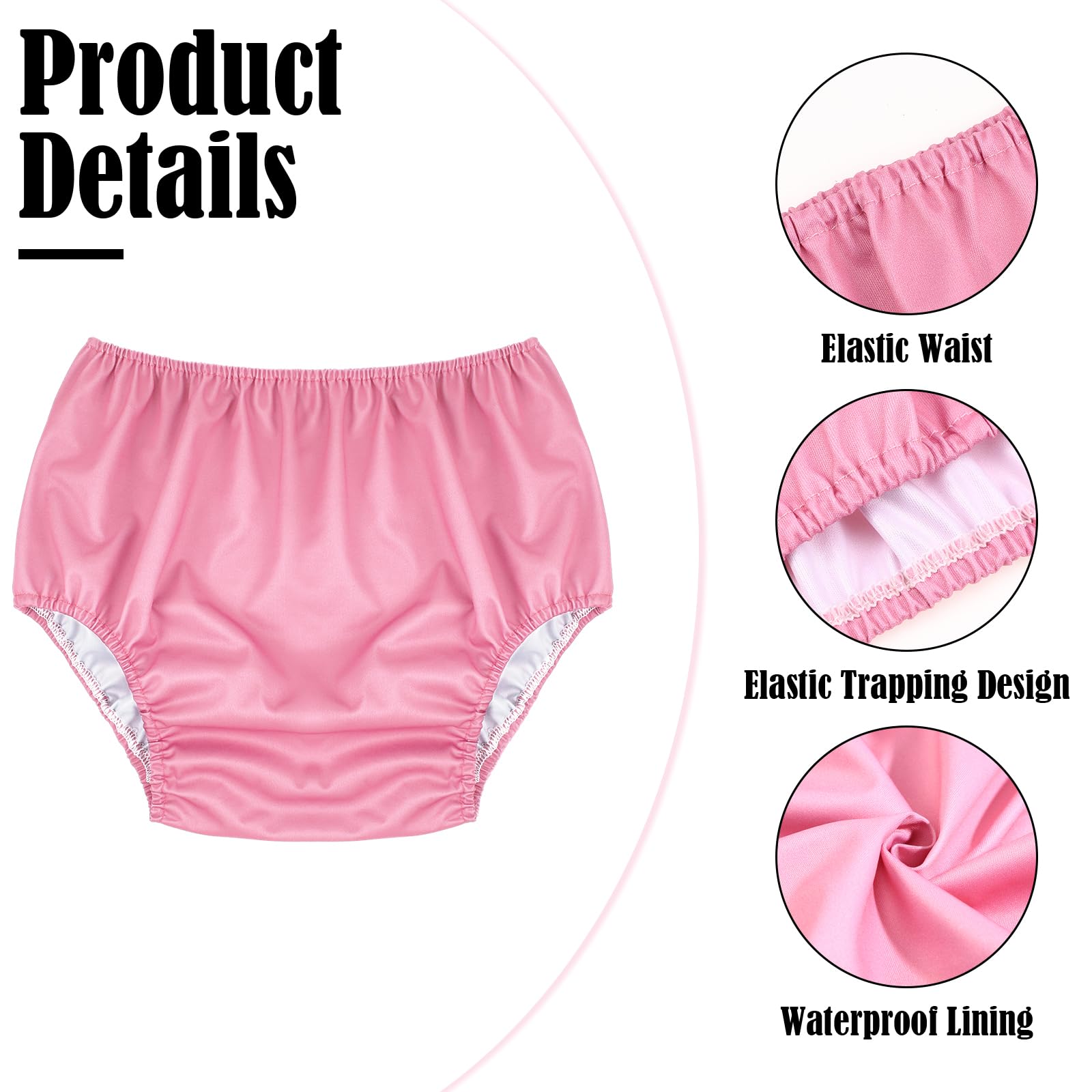 Breathffy 6 Pcs Adult Leakproof Incontinence Underwear for Women Men Pull on Cover Pant Washable Underpants Reusable Plastic Dia