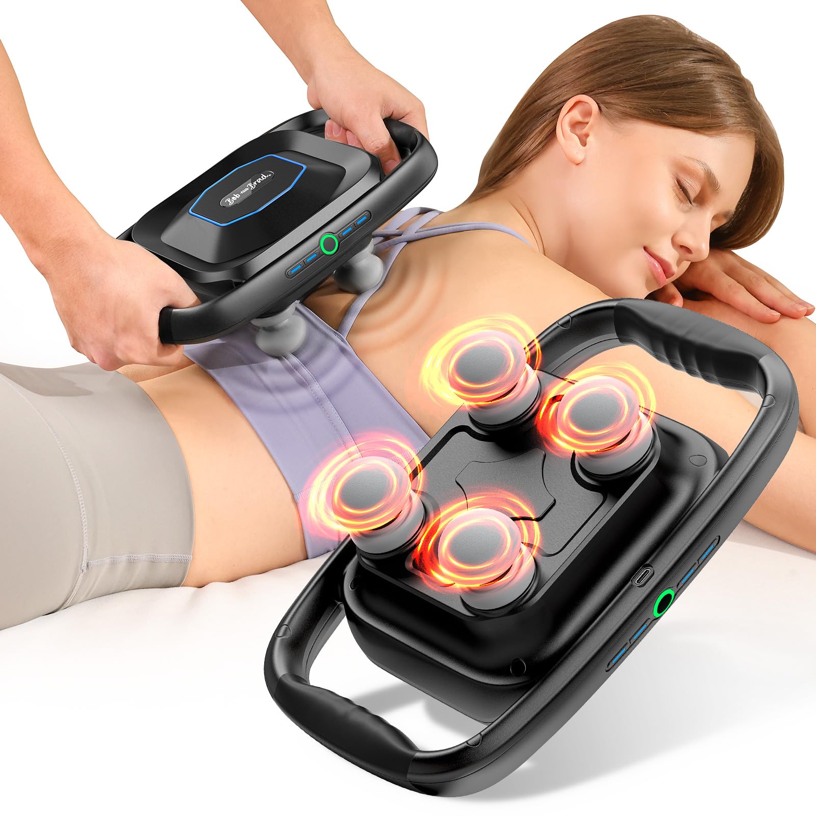 BOB AND BRAD A1 4-Head Massage Gun Deep Tissue, FSA HSA Eligible, 4 Intensity, Replaceable Massager Heads and Plate, Electric Pe